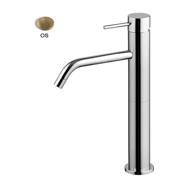 Змішувач для умивальника Fima Carlo SPILLO UP з донним клапаном, Brushed gold (F3031-HOS)