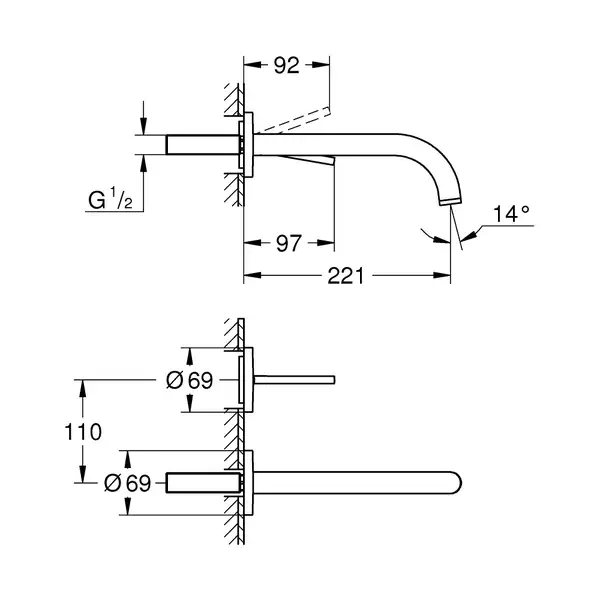 Змішувач для раковини Grohe Atrio L-Size (19918AL3)