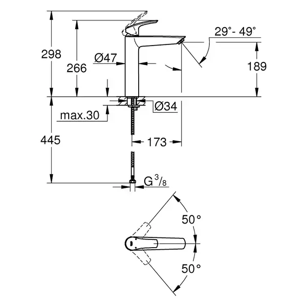 Grohe Eurosmart New Смеситель для раковины XL, хром (23971003) Grohe Eurosmart New Смеситель для раковины XL, хром (23971003)