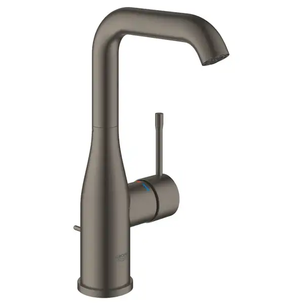 Змішувач для умивальника Grohe Essence New L-Size з донним клапаном, brushed hard graphite (24174AL1)