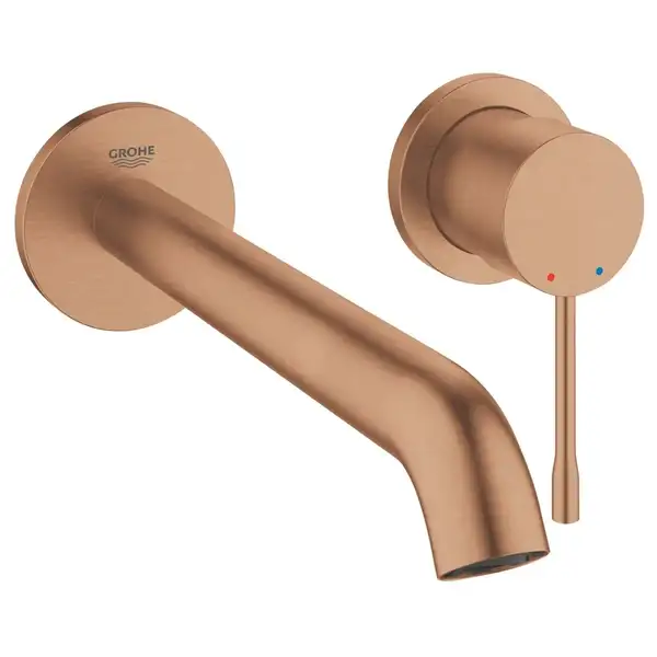 Змішувач для умивальника Grohe Essence New L-Size, зі стіни, на 2 отвори зовнішня частина, brushed warm sunset (29193DL1)