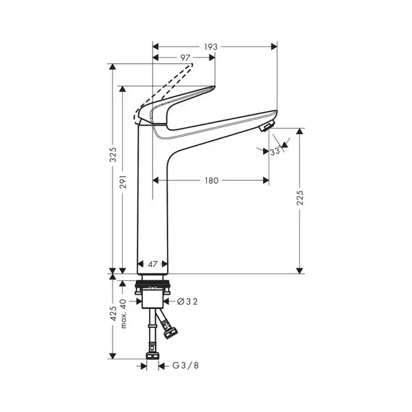 Змішувач для умивальника Hansgrohe Novus 230 (71124000)