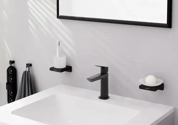 Смеситель для раковины 100 CoolStart Hansgrohe Logis Fine (цвет - чёрный матовый), без донного клапана 71255670 Смеситель для раковины 100 CoolStart Hansgrohe Logis Fine (цвет - чёрный матовый), без донного клапана 71255670