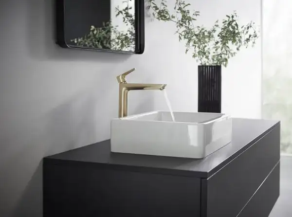 Смеситель для раковины высокий Hansgrohe Talis E (цвет - шлифованная бронза), без донного клапана 71717140