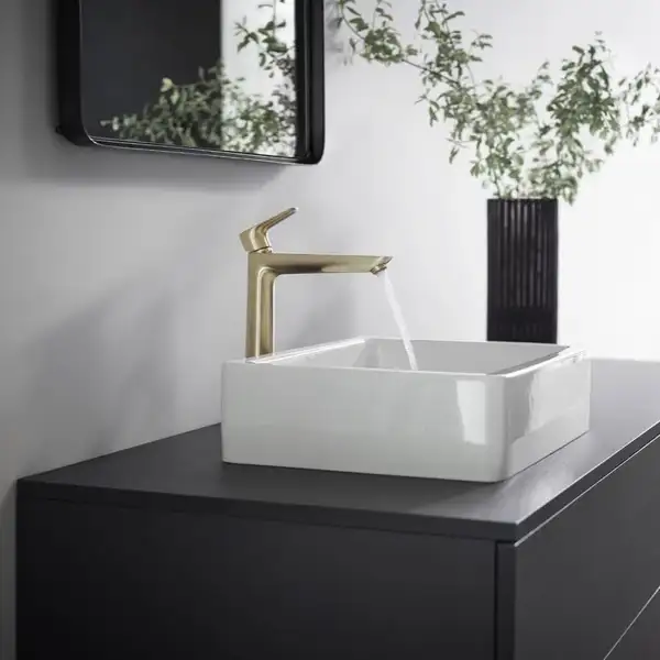 Смеситель для раковины высокий Hansgrohe Talis E (цвет - шлифованная бронза), без донного клапана 71717140