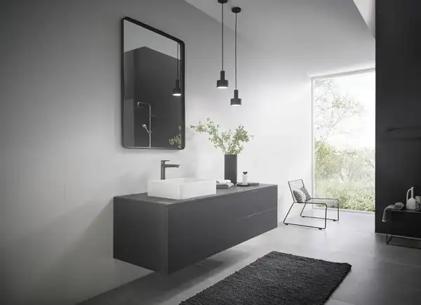 Смеситель для раковины высокий Hansgrohe Talis E (цвет - шлифованный чёрный хром), без донного клапана 71717340