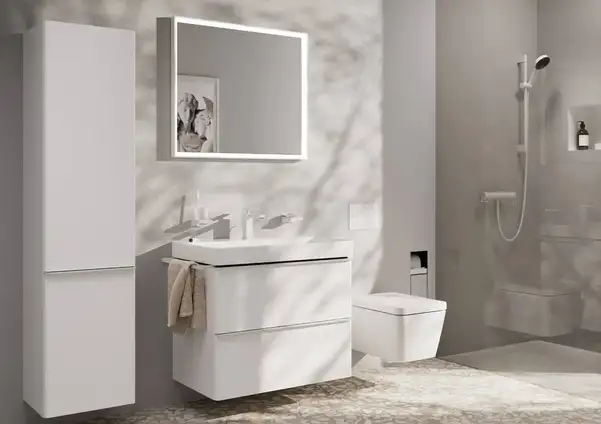 Змішувач для раковини 110 CoolStart EcoSmart+ Hansgrohe Tecturis E (колір - білий матовий), без донного клапана 73012700