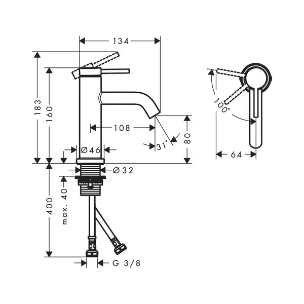 HANSGROHE Tecturis S Змішувач для раковини, білий матовий (73301700)
