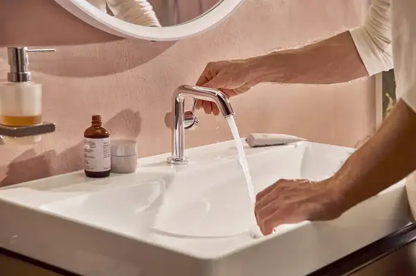 Смеситель для раковины 110 Fine CoolStart Hansgrohe Tecturis S (цвет - хром), без донного клапана 73321000