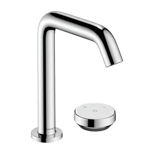 Смеситель для раковины 150 CoolStart на 2 отверстия Hansgrohe Tecturis S (цвет - хром), с донным клапаном 73353000