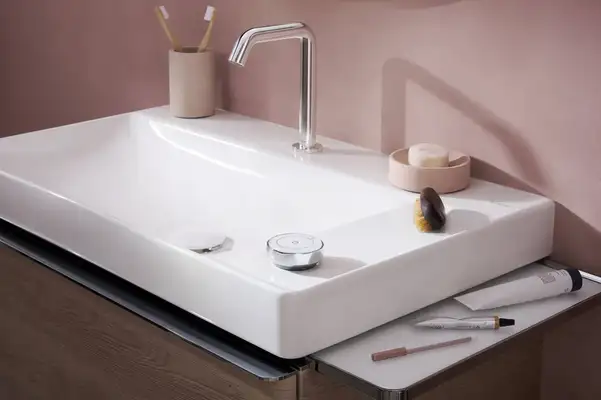 Смеситель для раковины 150 CoolStart на 2 отверстия Hansgrohe Tecturis S (цвет - хром), с донным клапаном 73353000