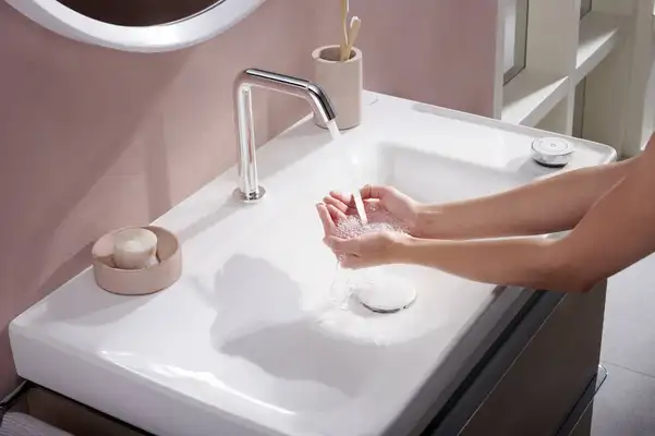 Смеситель для раковины 150 CoolStart на 2 отверстия Hansgrohe Tecturis S (цвет - хром), с донным клапаном 73353000
