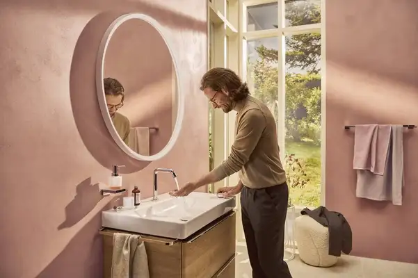 Смеситель для раковины 150 CoolStart на 2 отверстия Hansgrohe Tecturis S (цвет - хром), с донным клапаном 73353000