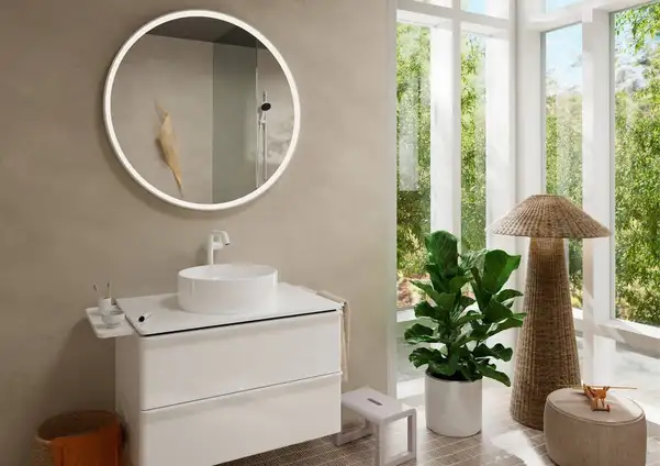 Смеситель для раковины высокий 240 Fine CoolStart Hansgrohe Tecturis S (цвет - белый матовый), с донным клапаном push-open 73370700
