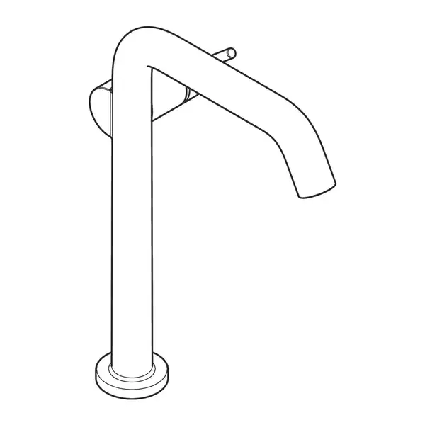 Смеситель для раковины высокий 240 Fine CoolStart Hansgrohe Tecturis S (цвет - белый матовый), с донным клапаном push-open 73370700