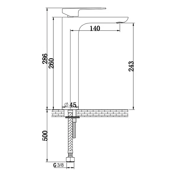 Смеситель для раковины (умывальника) KOHLMAN PROXIMA CHROME высокий (QB170P)
