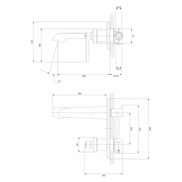 смеситель для умывальника скрытого монтажа Omnires Armance antique copper (AM5215ORB)