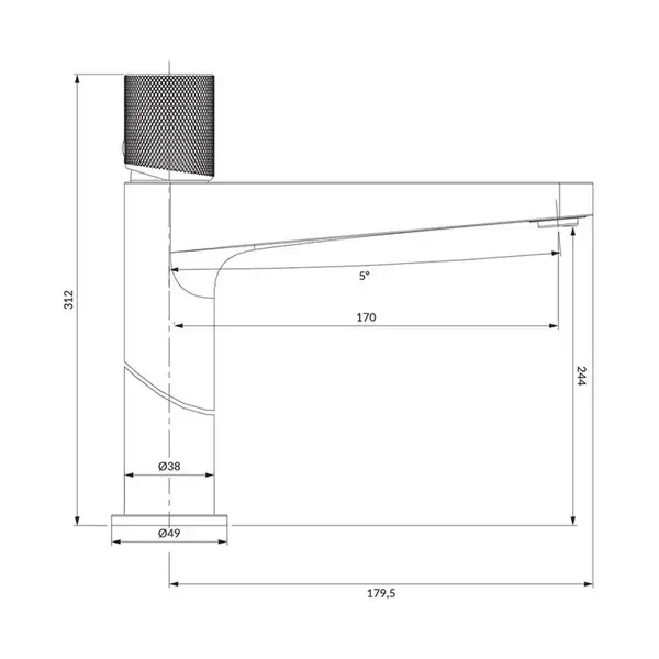 Omnires Contour Змішувач для умивальника високий, золото (CT8012GLB)