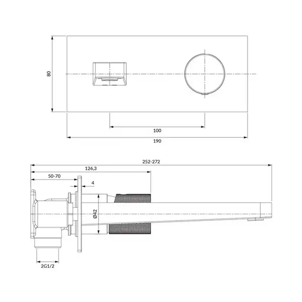 змішувач для умивальника Omnires Contour прихованого монтажу, gold (CT8015GLB)