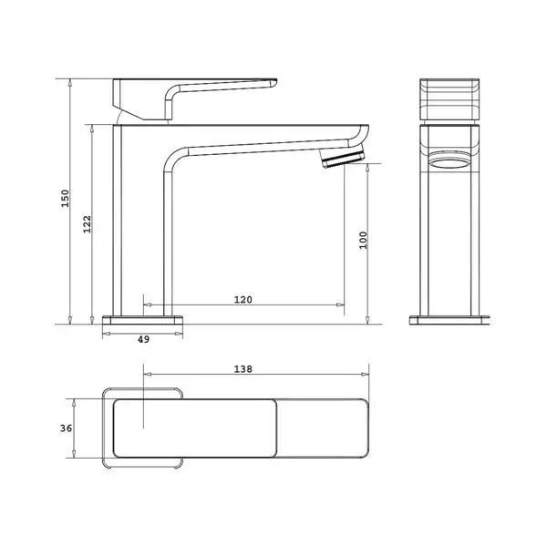 змішувач для умивальника Omnires Parma nickel (PM7411IN)