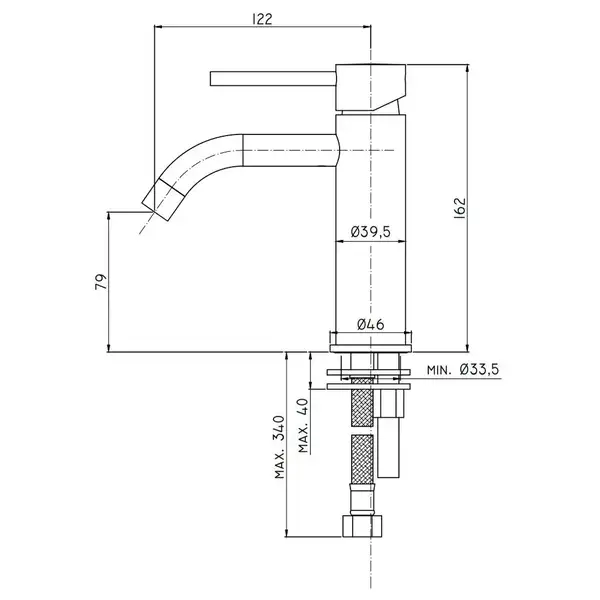 Змішувач для умивальника Paffoni Light без донного клапана Mercury Grey (LIG071MG)