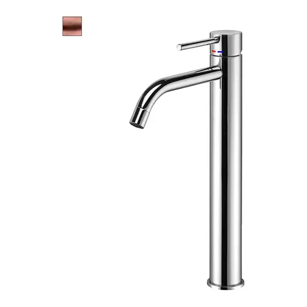 Змішувач для умивальника з високим виливом Paffoni Light, без донного клапана, Brushed Copper (LIG081RMSP)