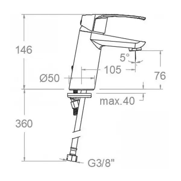 Змішувач для умивальника Ramon Soler NEW FLY 146мм, Хром (57010157A303533) Змішувач для умивальника Ramon Soler NEW FLY 146мм, Хром (57010157A303533)