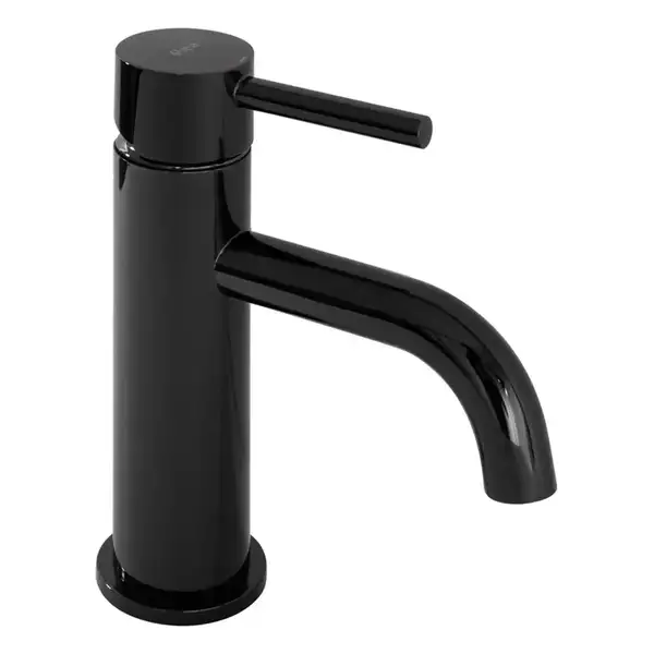 Смеситель для раковины (умывальника) REA LUNGO BLACK GLOSSY черный низкий (REA-B0661)