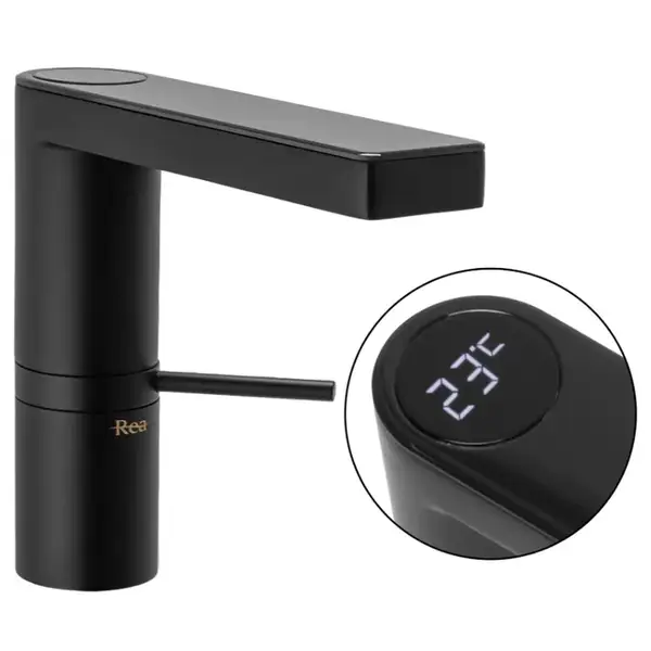 Rea AMAR LCD BLACK Змішувач для раковини, чорний (REA-B2065)