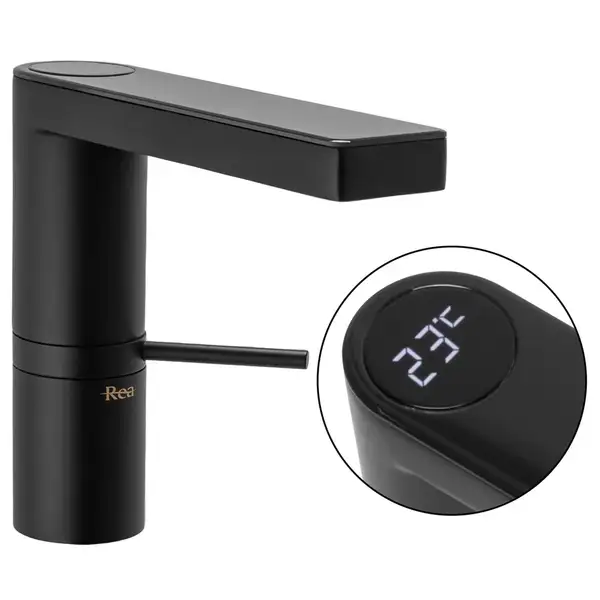 Rea AMAR LCD BLACK Змішувач для раковини, чорний (REA-B2065)