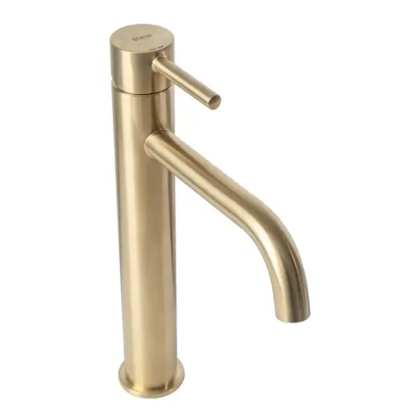 Смеситель для раковины (умывальника) REA LUNGO BRUSHED GOLD высокий (REA-B4526)