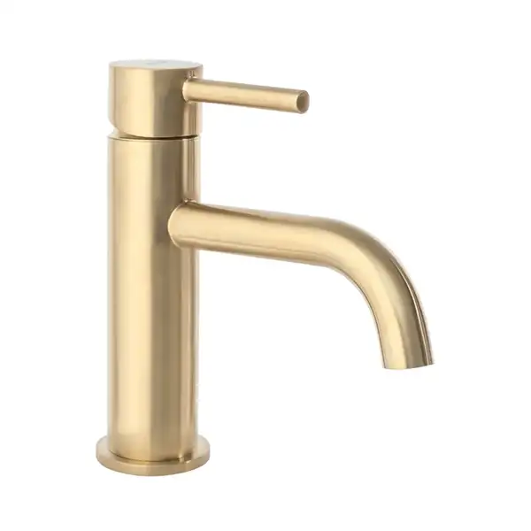 Смеситель для раковины (умывальника) REA LUNGO BRUSHED GOLD низкий (REA-B4527)