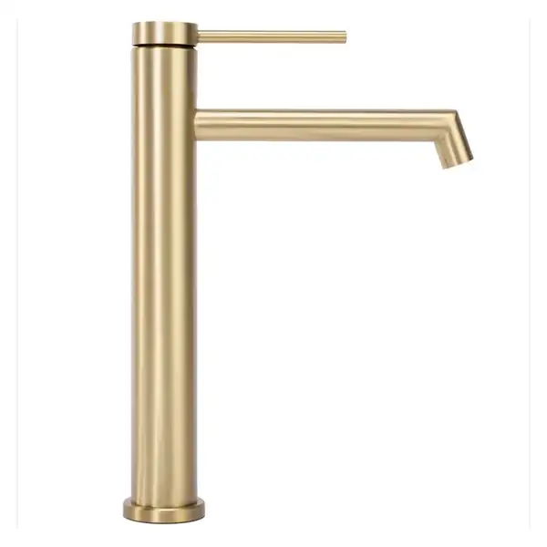 Смеситель для раковины (умывальника) REA FOSS BRUSHED GOLD золотой матовый высокий (REA-B5319)