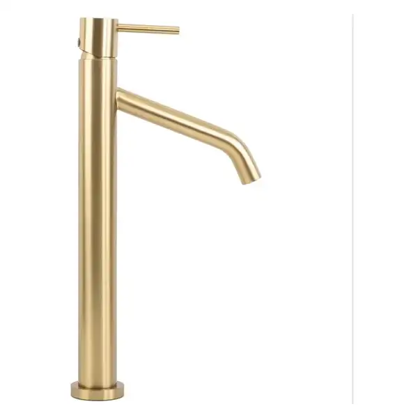 Смеситель для раковины (умывальника) REA LEVEL BRUSHED GOLD матовое золото высокий (REA-B6217)