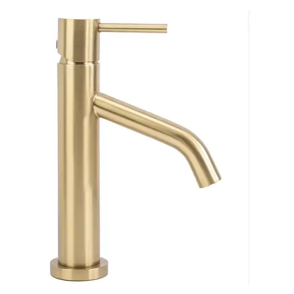 Смеситель для раковины (умывальника) REA LEVEL BRUSHED GOLD матовое золото низкий (REA-B6218)