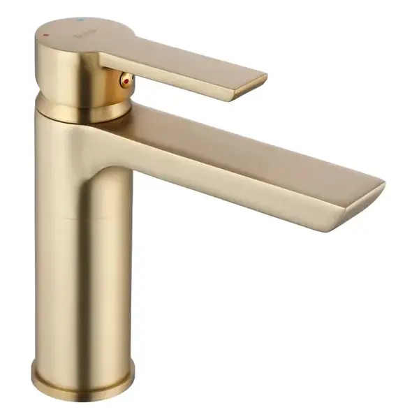 Смеситель для раковины (умывальника) REA  ARGUS BRUSHED GOLD золотой матовый низкий (REA-B6410)