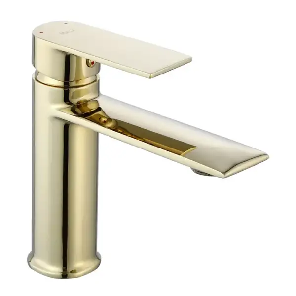 Смеситель для раковины (умывальника) REA VENETA GOLD золотой низкий (REA-B6417)