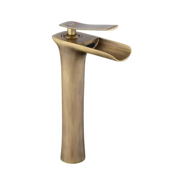 Смеситель для раковины (умывальника) REA LAGUNA ANTIQUE BRUSHED GOLD высокий (REA-B8120)