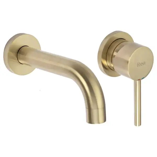 Смеситель для раковины (умывальника) REA LUNGO BRUSHED GOLD скрытого монтажа (REA-B8652)