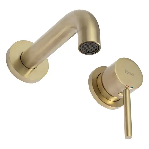 Смеситель для раковины (умывальника) REA LUNGO BRUSHED GOLD скрытого монтажа (REA-B8652)