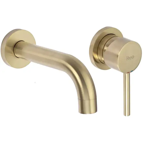 Смеситель для раковины (умывальника) REA LUNGO BRUSHED GOLD скрытого монтажа (REA-B8652)