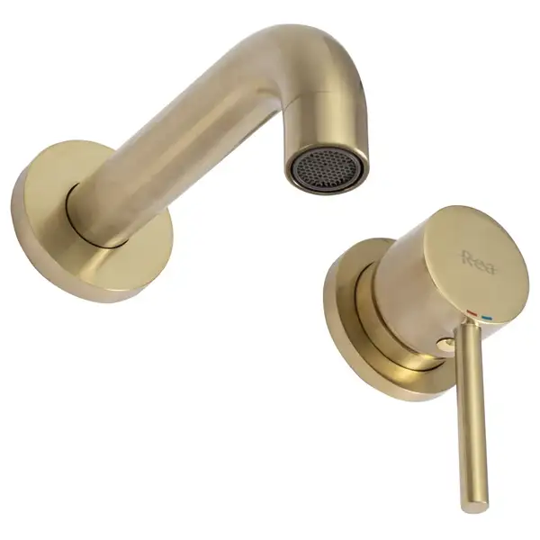 Смеситель для раковины (умывальника) REA LUNGO BRUSHED GOLD скрытого монтажа (REA-B8652)