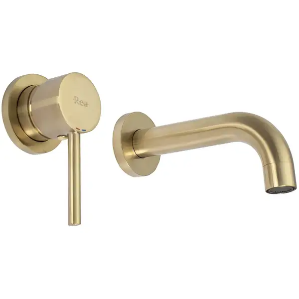 Смеситель для раковины (умывальника) REA LUNGO BRUSHED GOLD скрытого монтажа (REA-B8652)