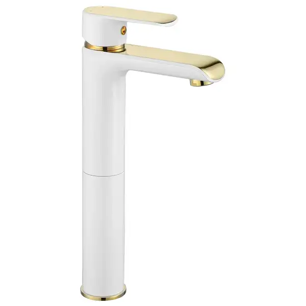 Rea Bloom White Gold Змішувач для раковини, високий, білий (REA-B9931)