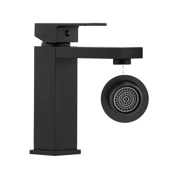 Смеситель для раковины (умывальника) Yoka GAPPO 24 BLACK черный низкий (BU.GAPPO 24-BLK)