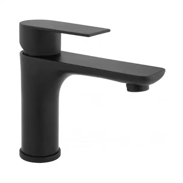 Змішувач для раковини (умивальника) Yoka HUMA 24 BLACK чорний низький (BU.HUMA-24-BLK)