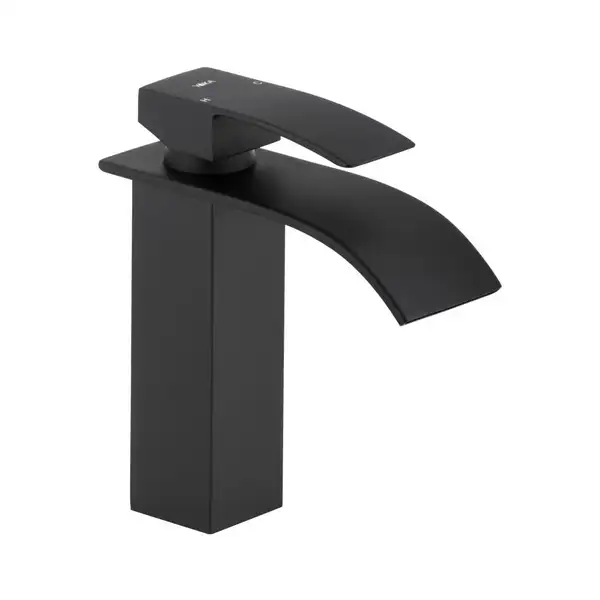 Смеситель для раковины (умывальника) Yoka NIAGARA 24 BLACK черный низкий (BU.NIAGARA 24-BLK)