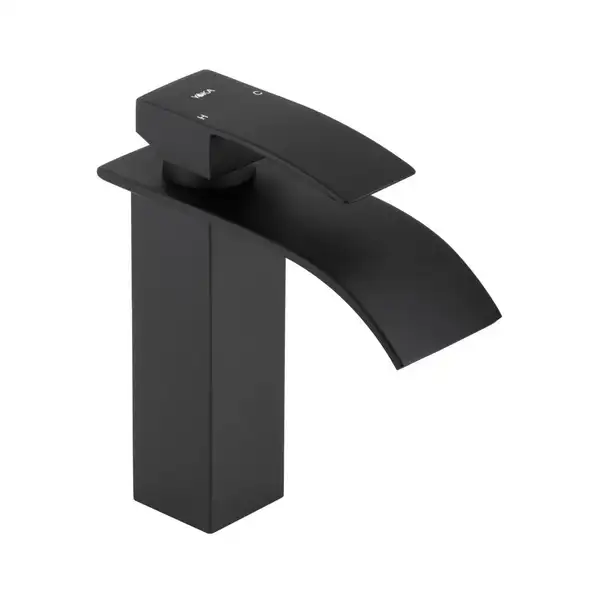 Смеситель для раковины (умывальника) Yoka NIAGARA 24 BLACK черный низкий (BU.NIAGARA 24-BLK)
