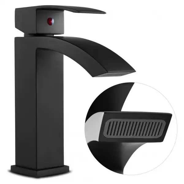Змішувач для раковини (умивальника) Yoka SPEKTA 24 BLACK чорний низький (BU.SPEKTA 24 BLK)