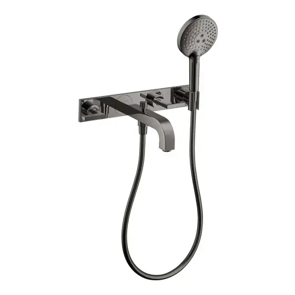 Змішувач настінний для ванни Axor Citterio 222 Lever на 3 отвори, Polished Black Chrome (39442330)